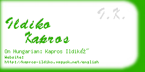 ildiko kapros business card